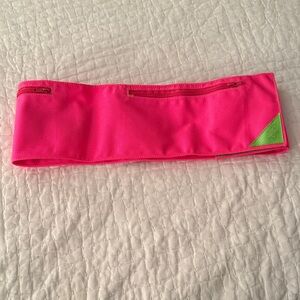 Neon Pink Zip-Front Waist Belt Pouch